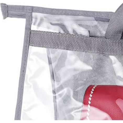 Staubbeutel für Handtaschen, aus PVC, transparent, zur Aufbewahrung und zum Schutz, mit Reißverschluss und Tragegriff, für Zuhause und unterwegs, Größe L (1/5)