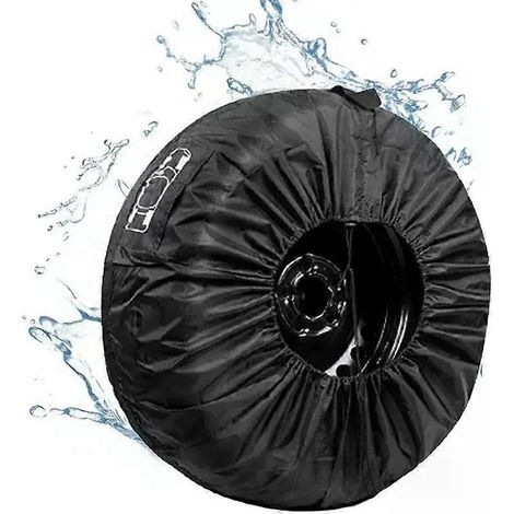 Housse de roue de secours résistante à la poussière mais non aux taches, housse de protection pour pneu neige, sac de rangement en polyester. (1/4)