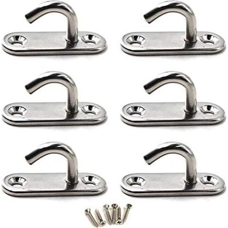 (6 Pièces) M6 Crochet de plafond en acier inoxydable 304 pour fixation murale robuste (1/5)