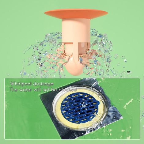 Bonde de sol 360° anti-odeurs, clapet anti-retour unidirectionnel, noyau d'évacuation anti-insectes, prévention reflux, siphon inodore pour douche, 1 pièce (1/5)