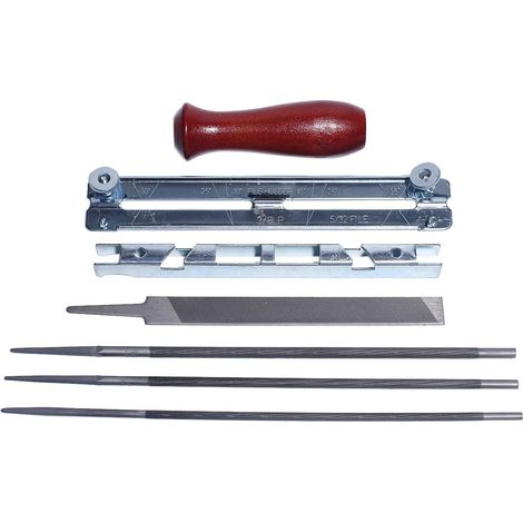 Kit professionnel d'affûtage de chaîne de tronçonneuse, tailles 5/32", 3/16", 7/32", lime pour chaîne de tronçonneuse, pour Husqvarna Stihl Poulan Pro Echo Homelite Jonsered Craftsman (1/5)