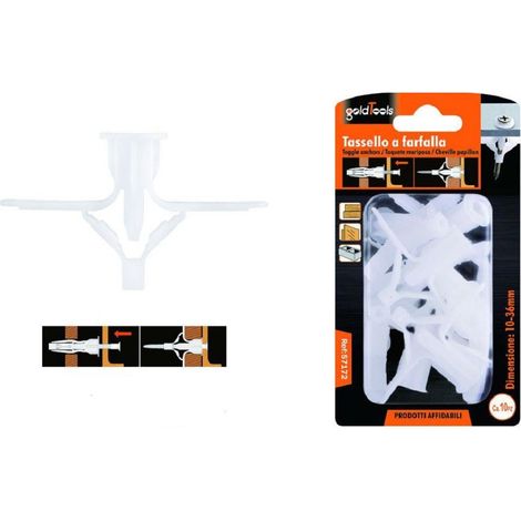 Kaela - Set 10 Pezzi Tasselli Tassello A Farfalla Espansione A Molla 10-36 Mm Viti 57172 - (1/2)