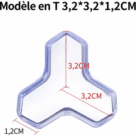 Protège-coin en silicone forme T avec adhésif 3M pour meubles et tables 3m 3,2 × 1,2 × 3,2 cm 5 g – Livraison gratuite
