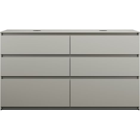 burgbad Lin20 mueble bajo para lavabo con consola, 2 huecos para