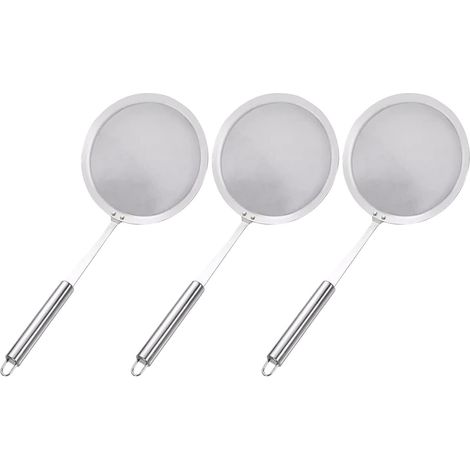 Lot de 3 Écumoires Cuisine en Acier Inoxydable avec Filtre à Mailles (1/5)