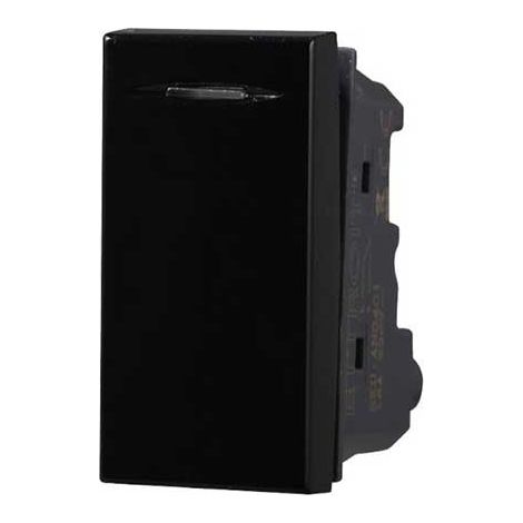 Bouton 1P 10A compatible Bticino Axolute couleur noir Ettroit AN1001