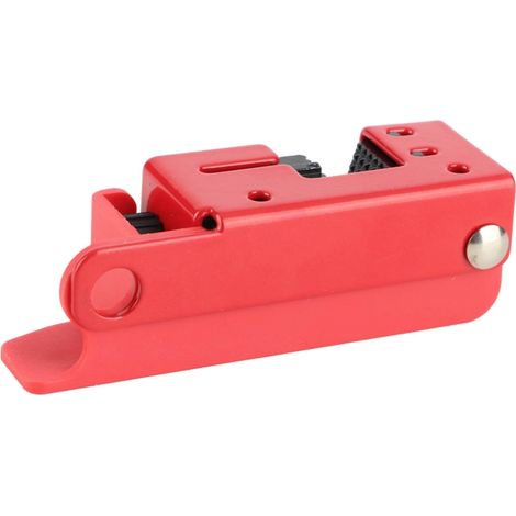 Interruptor automático con bloqueo, de color rojo, de alta resistencia, fabricado en aleación de aluminio resistente a la corrosión, para uso industrial.