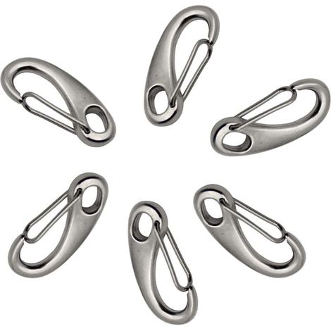 6 Pièces 304 Mousqueton en INOX, Mousqueton INOX 50mm, Mousqueton Acier Inoxydable 304 Forme d'Oeuf, pour l'Alpinisme Camping Randonnée en Plein Air (1/4)