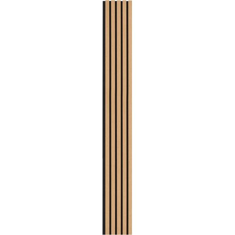 Panneaux Acoustiques en Bois, 20 x 240 cm, MDF Décoratif pour Mur Moderne, Réduction de Bruit, Chêne Clair (1/5)