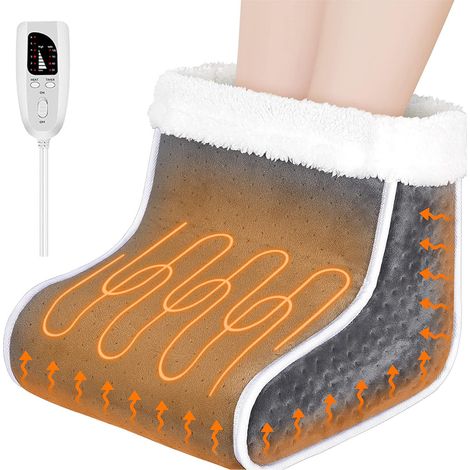 Chauffage D'Appoint - 100 W, 6 Niveaux De Température, 40 °C à 60 °C, Éteinte Automatique, 4 niveaux de minuterie, Lavable À 30°, Télécommande Pratique, Câble 2 m de long Gris (1/5)