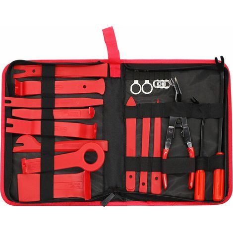 19 Pieces Trim Tools, Tough Auto Removal Tool with Clip Puller - for Panel Accessories Door Radio Car Dashboard Installer Pry Tool (1/5)