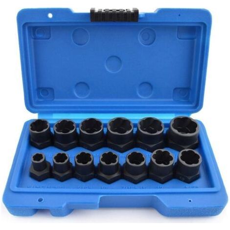 LAN 13-teiliges Schraubenausdreher-Set, universeller Diebstahlsicherungs-Mutternausdreher, Torx-Steckschlüsselsatz (Innengewinde) zum Entfernen von verrosteten und beschädigten Schrauben und Muttern (1/5)