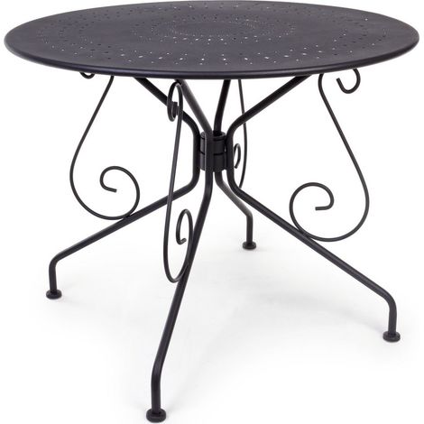 Table ronde d'extérieur en acier Ø90 cm – Revêtement électrophorétique mat – Résistante aux intempéries et à la corrosion – Design moderne – Yes Everyday (1/4)