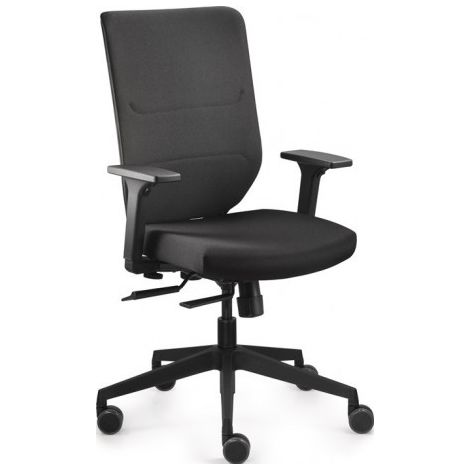 Chaise de bureau pivotante Accoudoirs confort, réglables en largeur et en hauteur, noir 410-520 mm avec technologie synchrone DAUPHIN