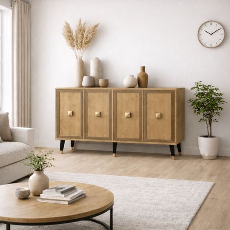 Modern Sideboard Ansel Saphir Eichenoptik Melamin 120 cm