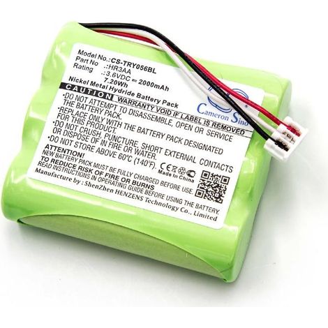 vhbw Akku Ersatz für Tyro HR3AA für Fernbedienung Remote Control (2000 mAh, 3,6 V, NiMH)