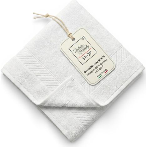 Scendidoccia Bagno Bianco 50x70 Spugna Cotone 450 g/m² - Tappetino Doccia Made in Italy (1/5)