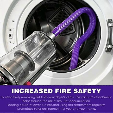 Kit de nettoyage de conduit d'évacuation de sèche-linge pour V15, V12, V11, V10, V9, V8 et V7, comprenant un raccord de tuyau, une brosse à rouleau flexible pour les interstices et des outils de netto (1/5)