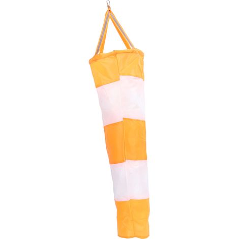 Manche à air fluorescente en polyester orange de 80 cm, idéale pour mesurer la direction du vent en extérieur, notamment dans les aéroports. (1/5)