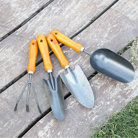 Ensemble d'outils de jardinage (4 pièces) - Pelle d'extérieur pour planter des fleurs, des légumes et pour l'agriculture  ensemble pratique pour la recherche sur la plage. (1/4)