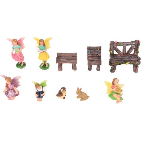 Statue de fée de fleurs Vintage, 10 pièces, en résine peinte à la main, Statue de fée de jardin, Figurine de fée d'extérieur pour Pots (1/5)