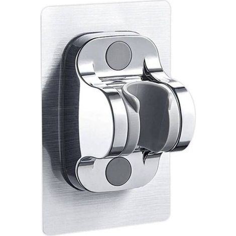 Cleafe - Supporto Per Soffione Doccia Doccetta Da Parete Muro In Abs Cromato Adesivo 79358 - (1/3)