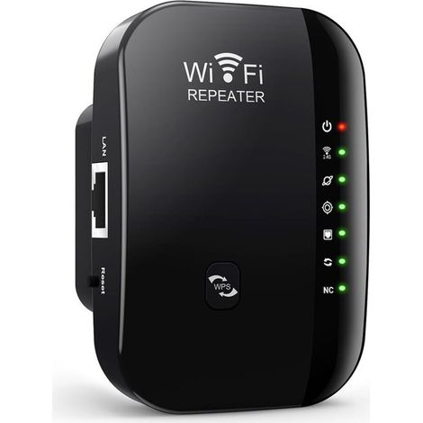 Amplificatore ed estensore Wi-Fi, ripetitore e amplificatore WLAN, con modalità ripetitore/AP, amplificatore a lungo raggio per tutti i dispositivi, installazione con un solo pulsante. (1/5)