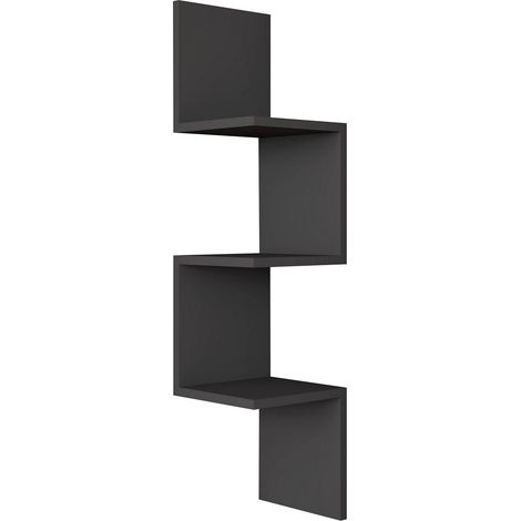 Mensola da parete in legno "Zikzak" 105,4 x 25 x 25 cm - Antracite (1/5)