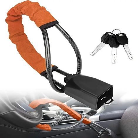 Antivol de volant de voiture Sabot de volant Antidémarrage – Serrure antivol de haute sécurité avec double protection, 3 clés, Universel pour tous les véhicules, Protection antivol robuste (1/5)