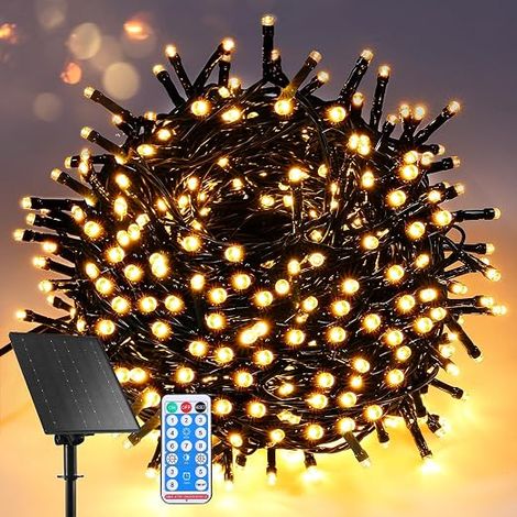 Guirlande Lumineuse Solaire 10M 100LED – Guirlande Lumineuse Sapin Extérieur, Guirlande Lumineuse Balcon Noël, Décoration De Noël Extérieure, Jardin, Terrasse, Allée, Patio, Mariage, Fête (1/5)