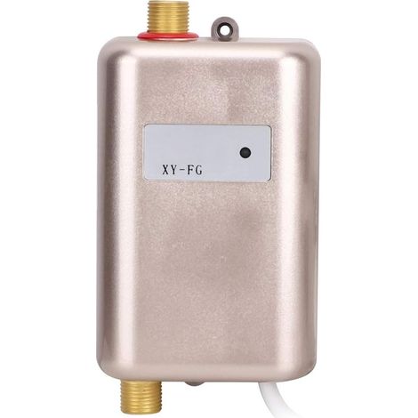 Mini Tankless Instant Hot Water Heater, Household Electric Dual-Use Kitchen Water Rapid Heating Machine for Kitchen Bathroom Washing with Indicator Light-Gold (1/5)
