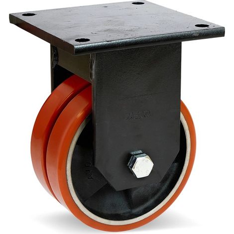 Roue fixe extra lourde - MESO - PU - 200mm - Platine - 2200kg (1/2)