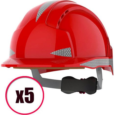 Lot de 5 casques de protection avec ventilation Evolite CR2 Mid Peak JSP EN397 (1/5)