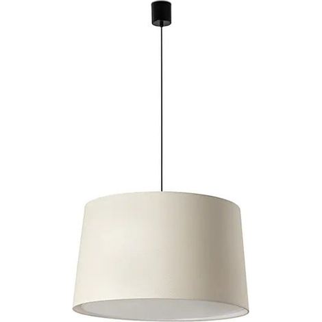 Faro Samba Offset Zylindrische Pendel-Deckenleuchte Mattschwarz, Leinen 3x E27 (1/2)