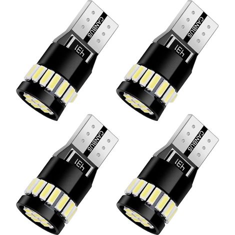 4PCS T10 LED Ampoules de Voiture 21 LEDs 6000K Lumière Blanc Froid,Lampe Canbus Sans Erreur W5W T10 194 168 2825 158 175 pour Lampes de Lecture,Dôme,Feux,Coffre,Plaque d'immatriculation (1/5)