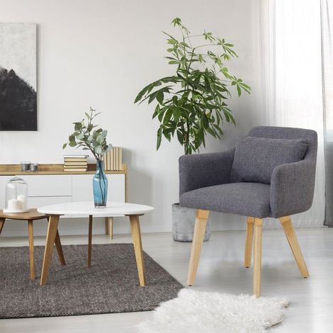 Chaise / Fauteuil scandinave Gybson Tissu Gris clair (1/5)
