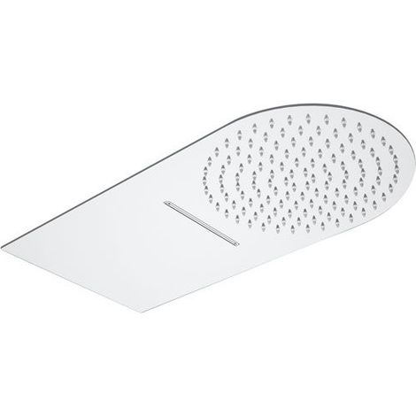 Soffione doccia ultrapiatto a parete in acciaio inox lucidato a specchio (1/3)