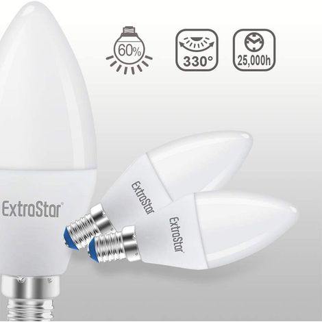2 PZ Lampada A Led, Lampadina E14 C37 8W 720 Lumen, Disponibili 3000K 4200K 6500K (Bianco Neutro 4200K)