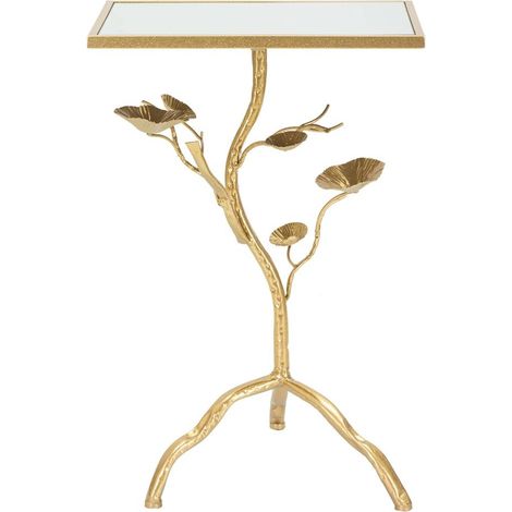 Table Tisty métal doré et miroir design arbre (1/5)