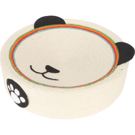 Nid à chat en sisal résistant à l'usure, griffoir rond réutilisable, lit-griffoir pour chat pour se reposer (1/5)