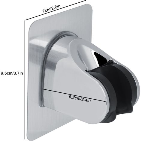 Verstellbare Duschkopfhalterung aus Chrom mit selbstklebender Basis (1/5)