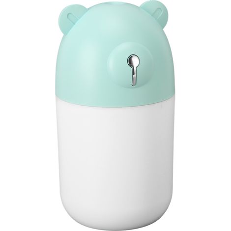 Humidificateur 280 ml grande capacité, bleu clair, silencieux, arrêt automatique, veilleuse douce 7 couleurs, humidificateur USB pour voiture, salon, bureau (1/5)