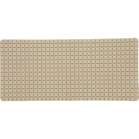 MSV Tappetino da Bagno Antiscivolo in Gomma Quadro 36x76 cm Beige (1/5)