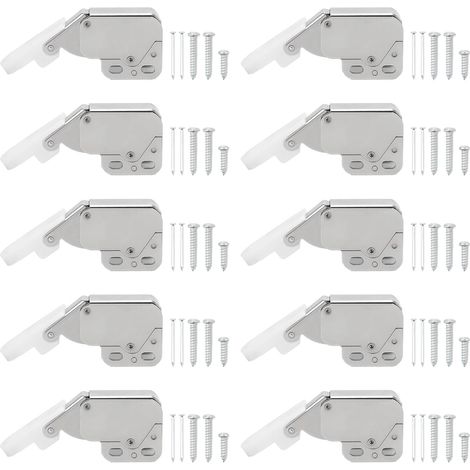 10 Pièces Serrure d'Armoire à Ressort Mini Loquets Tactiles Mini Latch Fermeture de Placard Fermeture à Ressort Porte d'Armoire avec Vis Latch Loqueteau à Ressort pour Penderies