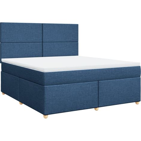 Maison Exclusive - Giroletto a Molle con Materasso Blu 180x200 cm in Tessuto