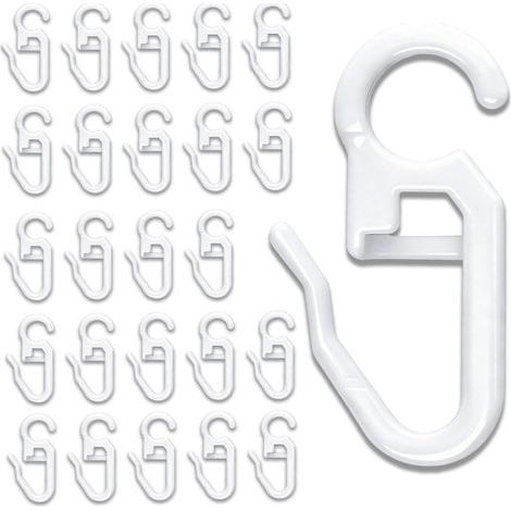 Lot de 150 Crochet Rideaux, Clips de Rideau en Plastique Blanc pour Douche/Fenetre/Porte/Rideaux/Rail (1/5)