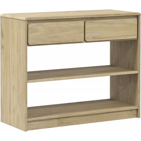 Pratico tavolino consolle con cassetti per un ingresso organizzato 89,5 x 36,5 x 73 cm in legno di pino DEC031362