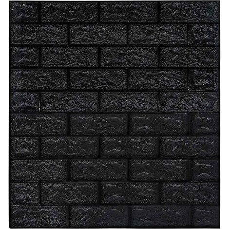 3D Wallpaper Bricks Self-adhesive 20 pcs Black vidaXL