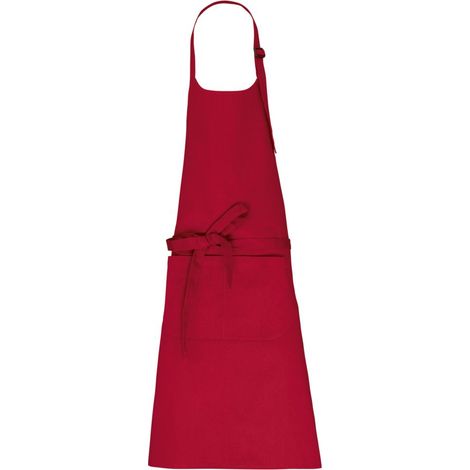 Tablier avec poche en coton bio KARIBAN Rouge Unique