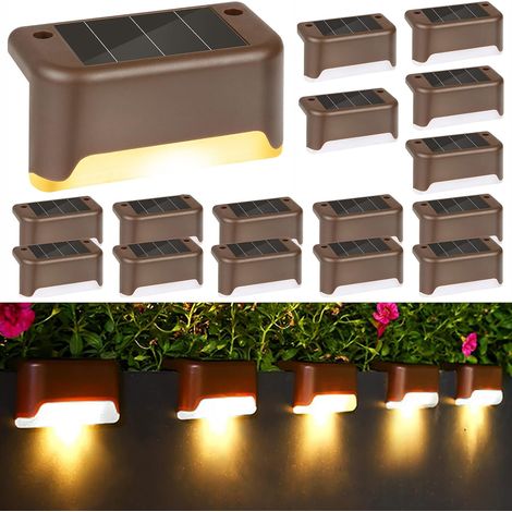 Lot de 16 lampes solaires d'extérieur pour terrasse, LED étanches